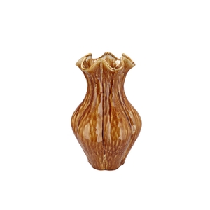 Inga Driss Brown Vase Active Glaze 25x25x36cm