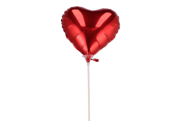 Pick Balloon Red 18cm+ Stick P/1