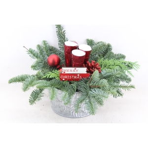 arr5 Kerst JS - Zink schaal rendier rood