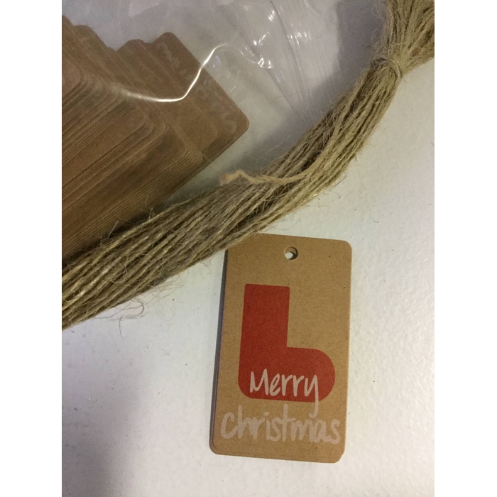 <h4>KAARTJE MINI KRAFT - MERRY CHRISTMAS (SOCK) - 3*5CM - 100PCS</h4>