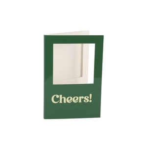 Gift Tile Card Cheers Green 21x14x1cm