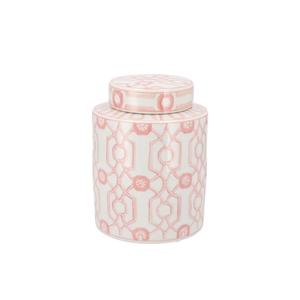 Hailey Pink Porcelain Jar Pattern 16x21cm