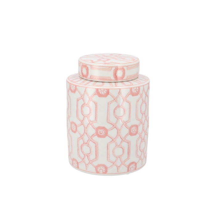 <h4>Hailey Pink Porcelain Jar Pattern 16x21cm</h4>