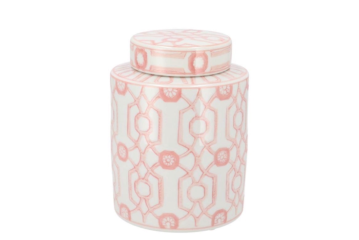 Hailey Pink Porcelain Jar Pattern 16x21cm