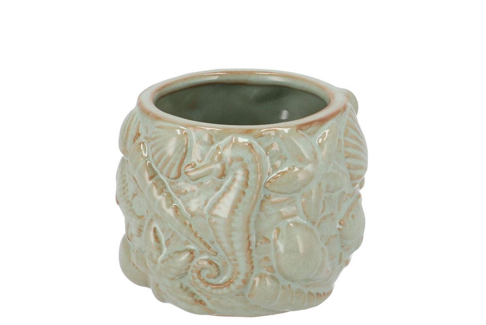 <h4>Shella Light Green Vase Sea 8x8x8</h4>