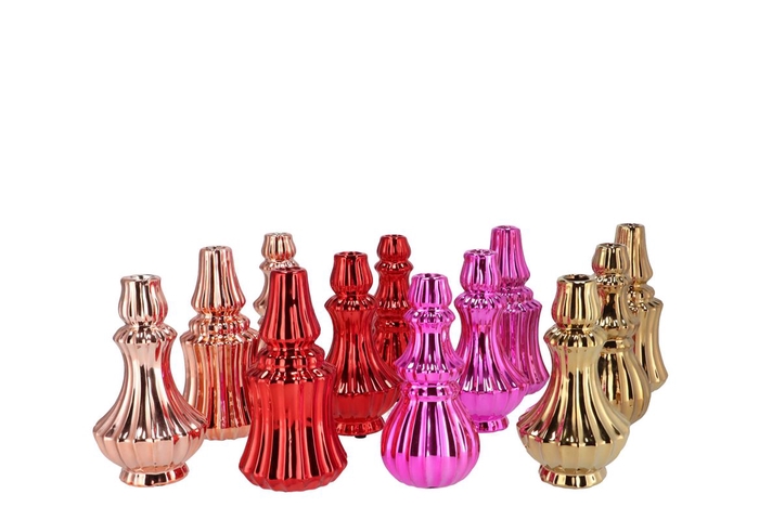 <h4>Mika Jolly Pink Vase Curves Ass 9x16cm</h4>