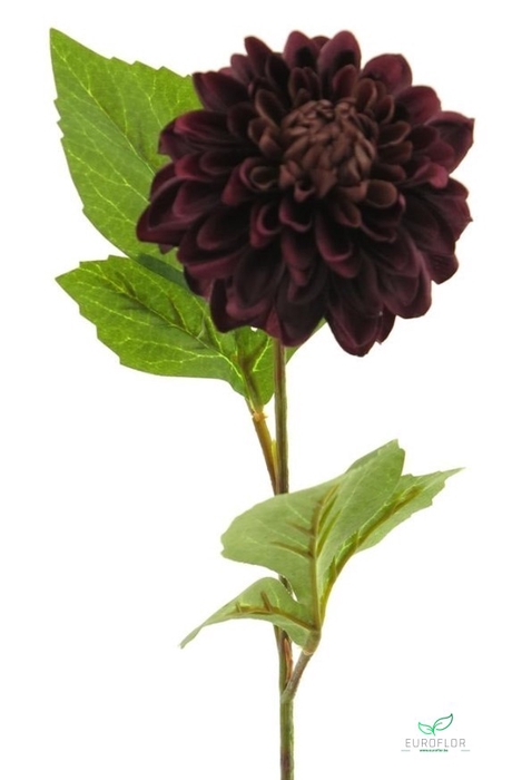 SILK FLOWERS - DAHLIA GEORGE SPRAY AUBERGINE 50CM