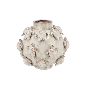 Pearl Sea White Vase Turtle 32x32x30cm Nm
