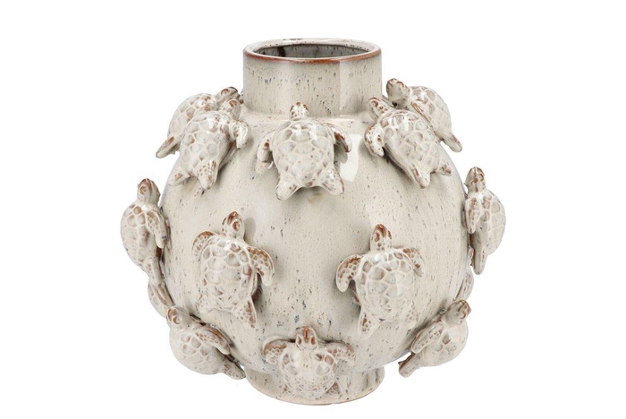 <h4>Pearl Sea White Vase Turtle 32x32x30cm Nm</h4>
