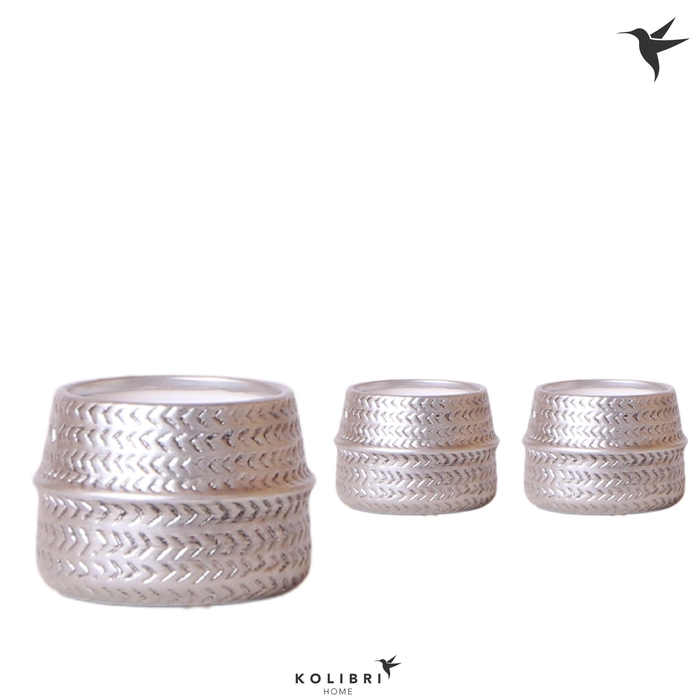 <h4>Kolibri Home Groove pot silver</h4>