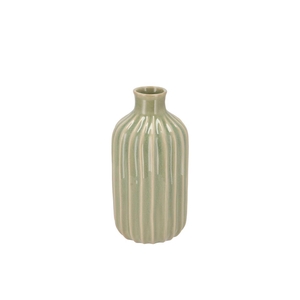 Gia Green Stripe Vase 13x13x20cm Nm