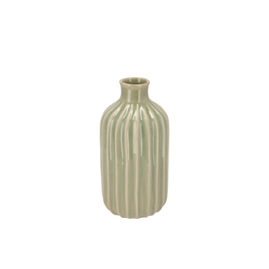 Gia Green Stripe Vase 13x13x20cm