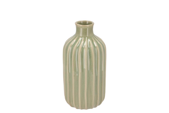 <h4>Gia Green Stripe Vase 13x13x20cm</h4>