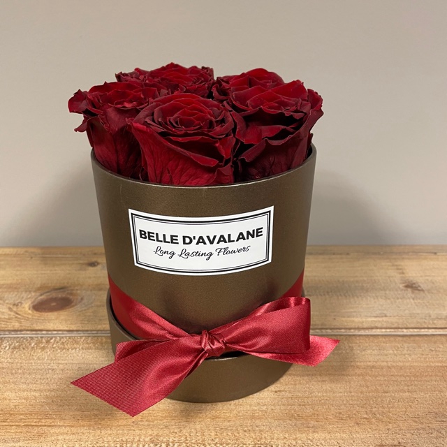 Flowerbox rd 12cm brown-burgundy