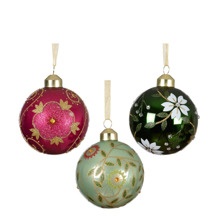 <h4>Kerstbal Bal deco bloem 80mm</h4>