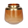 DF02-666003500 - Vase Mona d7.7/12.7xh12.5 brown transp/gold