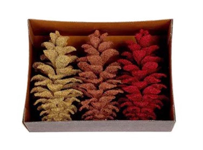 Deco Pinecone Sugar 3 Pcs L30w22h11