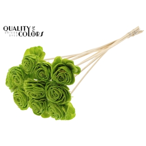 Shola Beauty Rose 6cm on stem Wax Light Green