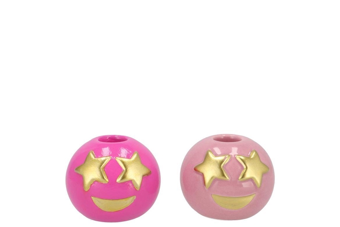 <h4>Smiley Jolly Fuchsia Candle H 7x6cm</h4>