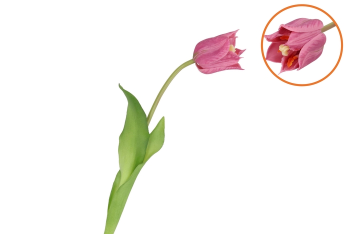 Silk Tulip Single Pink 48cm