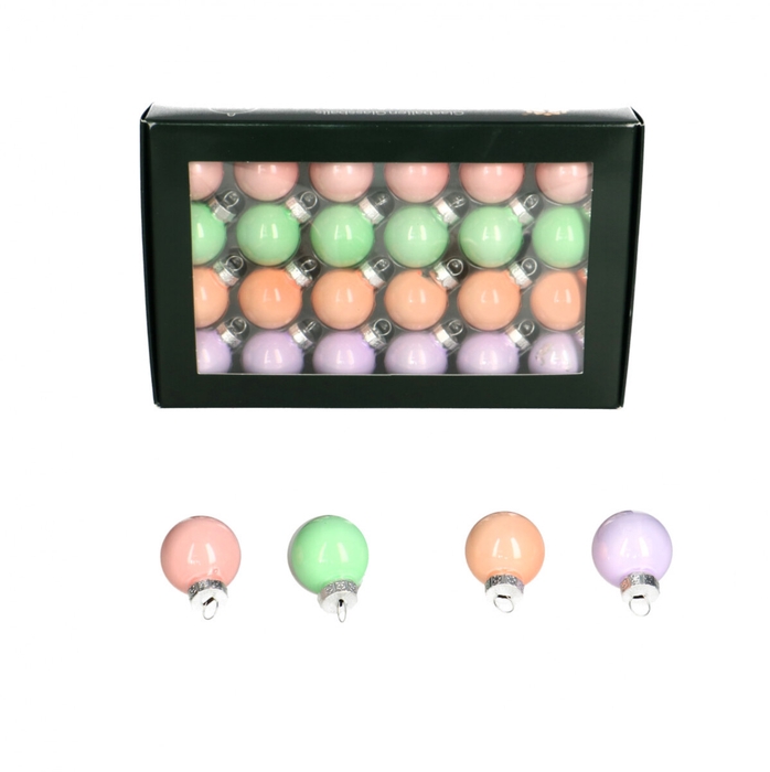 Kerstbal Bal  25mm pearl x24