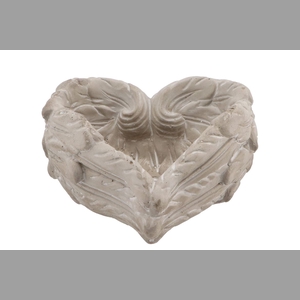 Concrete Heart Wings Grey 15x7cm Nm