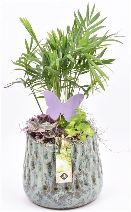 <h4>Keramiek pot gr/bl 14/16cm</h4>