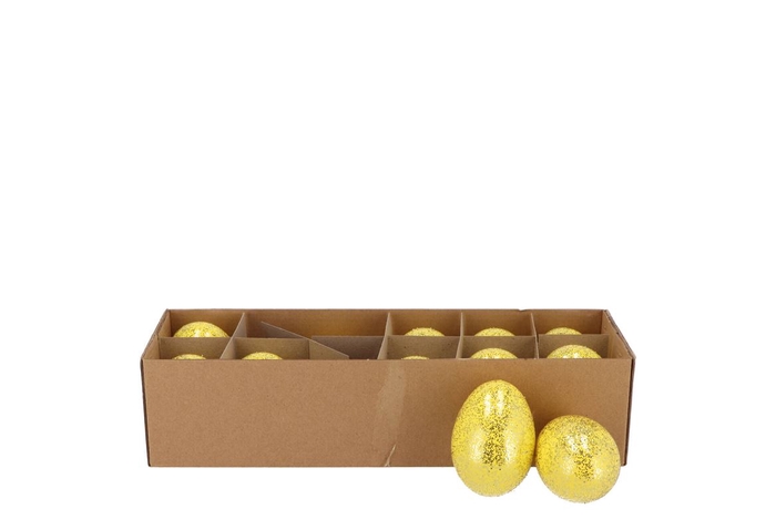 <h4>Eggs Chicken Yellow Glitter P/12</h4>