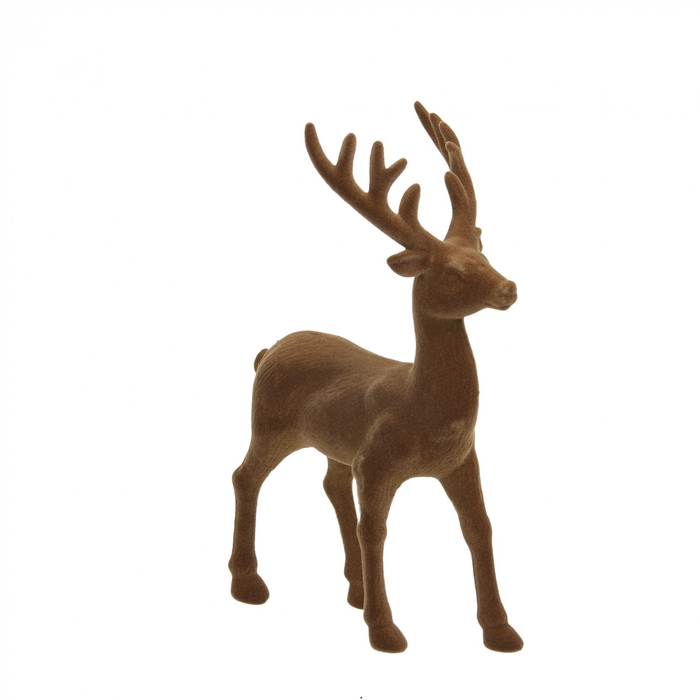 <h4>Kerst Deco rendier flock 13.5*21cm</h4>
