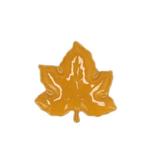 Leaf Maple Plate Yellow 18x18x4cm Nm