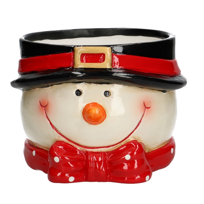 <h4>Christmas Ceramics snowman pot d14.5*11cm</h4>