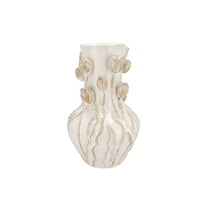 Mara White Vase Neck Tulip 28x28x45cm Nm