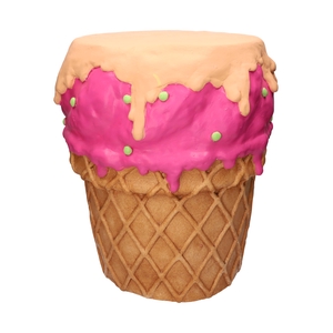 DF03-666351600 - Side table Ice cream d29/35xh41 peach/fuchsia