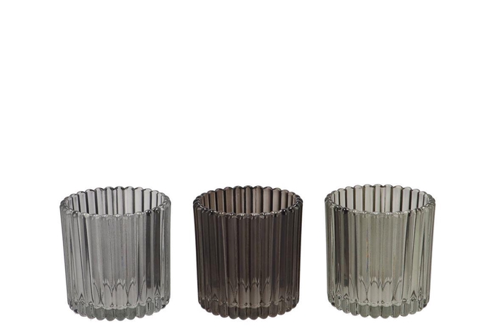 <h4>Roman Black Mix Glass Candle Holder Ass 9x9x9cm Nm</h4>