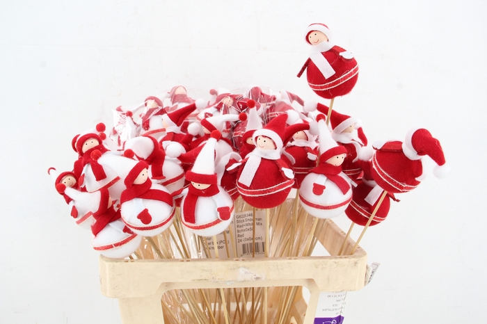 <h4>Stick Snowman Red/White Mix</h4>