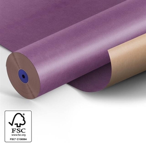 Papier: 40cm br. kraft 50gr Fond paars 400m.