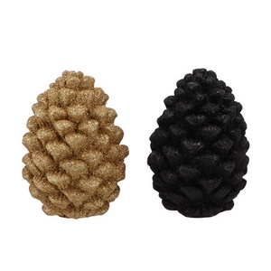 Jingle Gold/black Pinecone Ass 9x9x13cm Nm