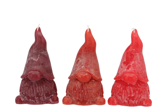 Candle Frosty Gnome Wild Red Mix 8x15cm