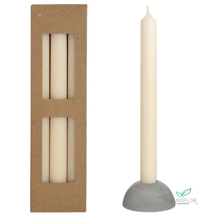 <h4>BLISS DINNER CANDLE Ø2,2 H.25 CM CREME SET 3</h4>