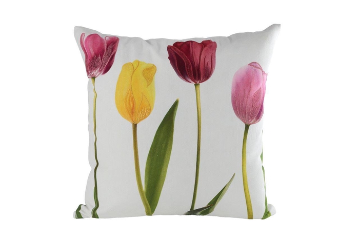 <h4>"Kussen ""Tulp"" wit katoen 45x45x1</h4>