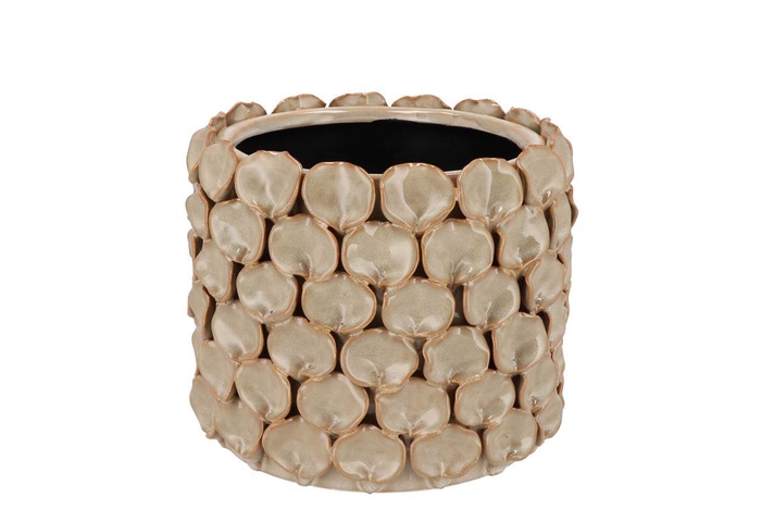 Nancy Beige Pot Round Flower 17x17x14cm