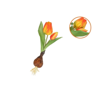 Silk Tulip Bulb Orange 25cm