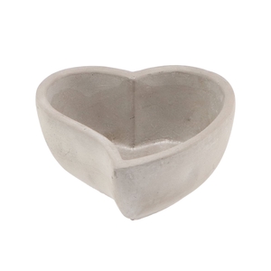 Concrete Bowl Heart 17x8cm Nvb