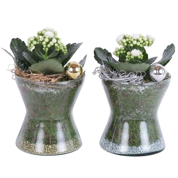 <h4>Christmas Arr. Indoor Glass Hourglass Ø13cm 1PP</h4>