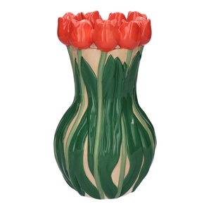 DF00-730380300 - Vase Tulips2 d12/14xh24 red/cream