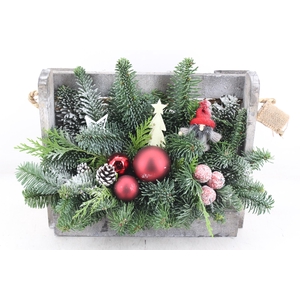 arr5 Kerst PL - Hout raam kist RED LED