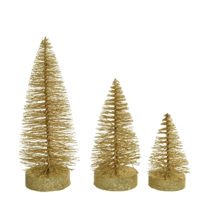 Christmas Tree brush glitter S/3 d12*21cm