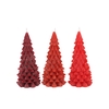 Candle Frosty X-mas Tree Wild Red Mix 8x16cm Ass