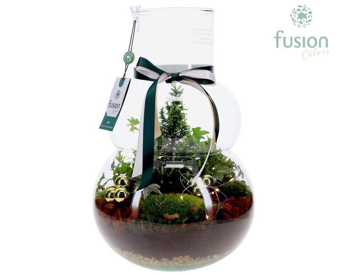 <h4>Green Bottle Olaf Large met Kerst arrangement</h4>