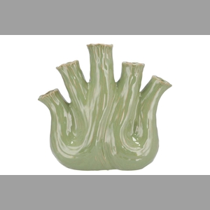Aglio Pistache Vase Oval 36x17x33cm Nm